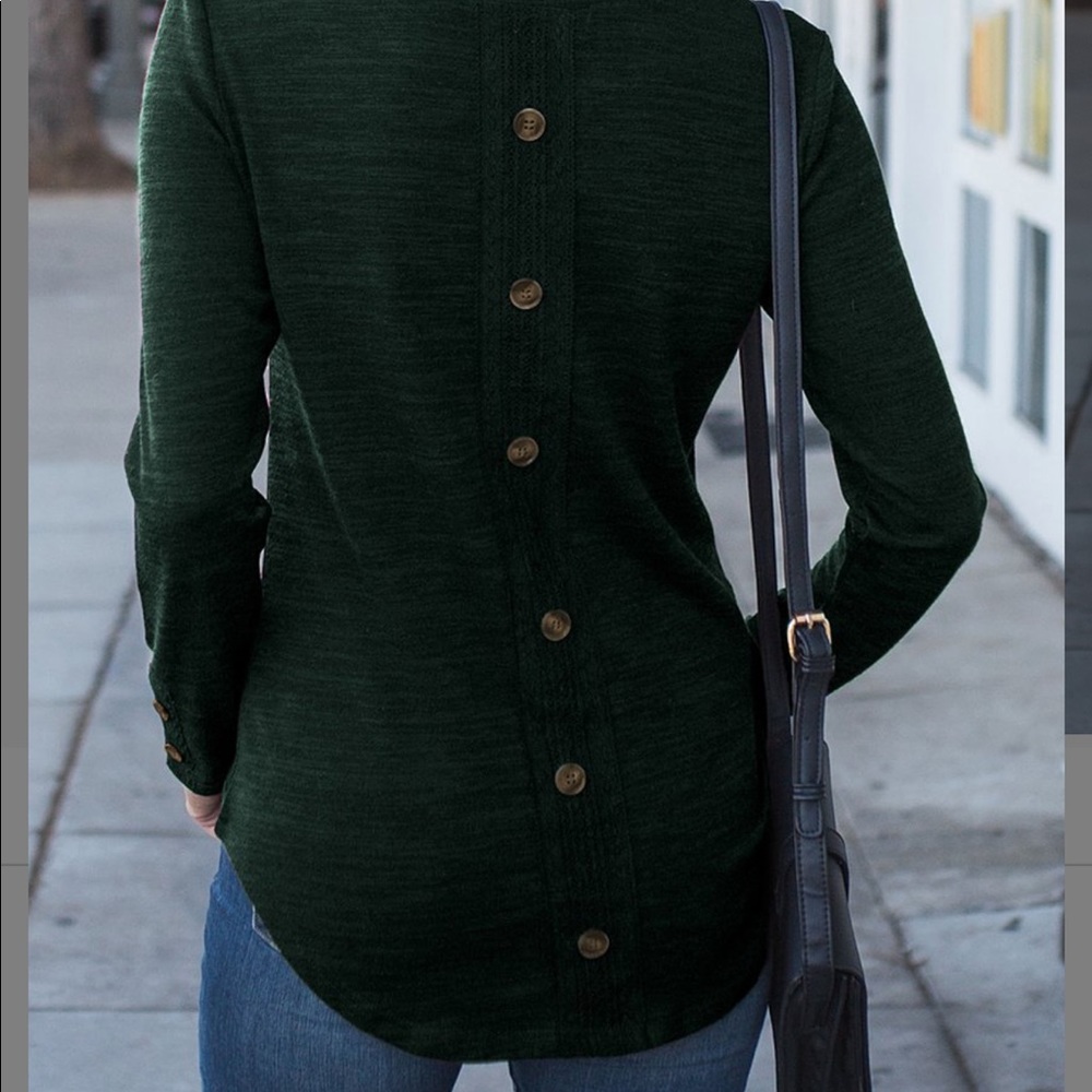 Emerald Button Back Top